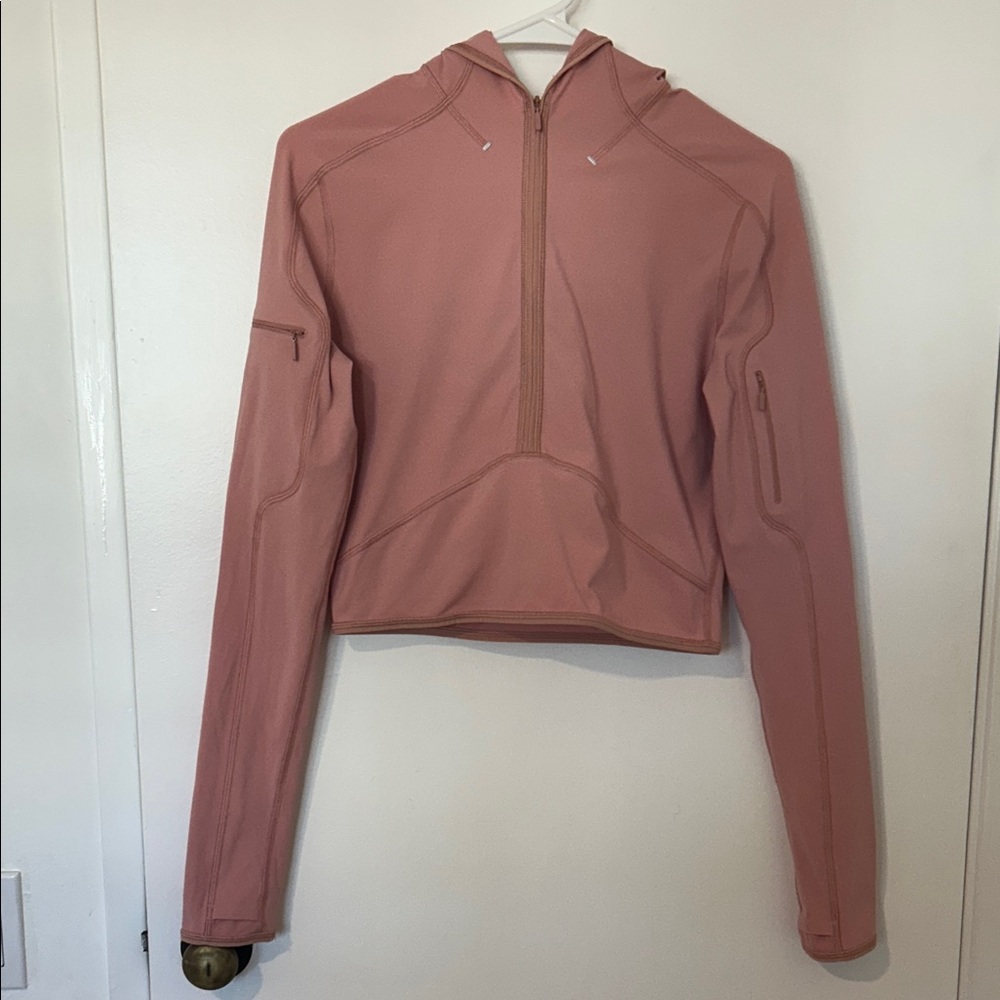 Lululemon Women's Pink Cropped Hooded Jacket